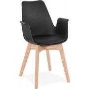 Stoel met armleuningen MISTRAL 585x50x82 cm Zwart