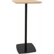 Hoge tafel 'PATATI' in hout met natuurlijke afwerking en zwart metaal ...