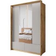 Meubella - Kledingkast Innocent - Beige - 159 cm - Met spiegel