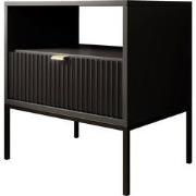 Meubella - Nachtkastje Navil - Zwart - 54 cm