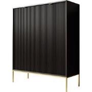 Meubella - Dressoir Navil 2 - Zwart - 104 cm - Hoog