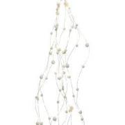 Micro LED sneeuwbal tros op batterij 75 cm 48L zilver/warm wit