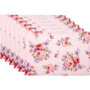 Clayre & Eef Placemats Set van 6  48x33 cm Roze Paars Katoen Rechthoek...