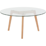 Beliani MINNESOTA - Salontafel-Lichte houtkleur-Glas