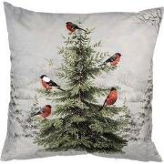 Clayre & Eef Kussenhoes 45x45 cm Wit Polyester Kerstboom