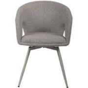 Eetkamerstoel Draaibaar - Stof Taupe - 56x59x78cm - Nina
