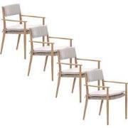 Garden Impressions Lily tuinstoel light teak - 4 stuks