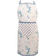 Clayre & Eef Keukenschort Kinderen  48x56 cm Beige Blauw Katoen Bosbes...