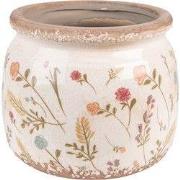 Clayre & Eef Bloempot  Ø 20x15 cm Roze Beige Keramiek Bloemen Bloempot...