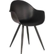 LABEL51 Eetkamerstoel Luca - Zwart - Kunststof - Black Frame