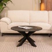 LABEL51 Salontafel Otis - Zwart - Mangohout - 80 cm - Rond
