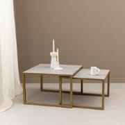 Stalux Salontafelset 'Lisa' 65 en 50cm, kleur goud / beton