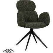 LABEL51 Eetkamerstoel Vidar - Forest - Boucle - Black Frame