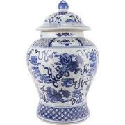 Fine Asianliving Chinese Gemberpot Blauw Wit Porselein Handgeschilderd