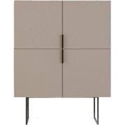 Kleine buffetkast met 4 deuren en metalen poten Titan - L100 cm
