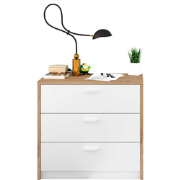 Commode 3 laden met uitschuifbaar bureau L81 tot 130 cm - KOMMO