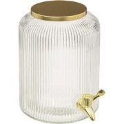 4goodz Glazen Sapkan met Goudkleurige Tapkraan en deksel 5 liter