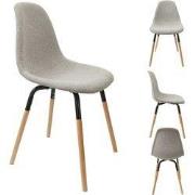 Eetkamerstoelen Phenix Set van 4 stuks - Eettafelstoel - Lichtgrijs