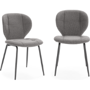 Set van 2 stoelen in stof met zwarte metalen poten L50 cm - LUCY