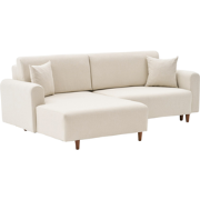 Hoekbank met slaapfunctie en linkse chaise longue in stof L246 cm - MA...