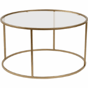 Ronde salontafel met glazen blad D80 cm  AURUM