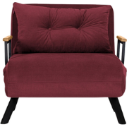 Slaapfauteuil in stof met metalen poten L67 cm  SANDO