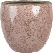 Clayre & Eef Bloempot  Ø 20x19 cm Roze Keramiek Rond Bloemen Bloempot ...