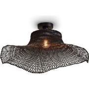 Plafonniere Ibiza - Bamboe Zwart - 65x65x20cm