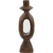 Kandelaar Django - Donkerbruin - 14x14x50cm