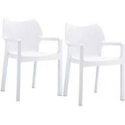 Garden Impressions Diva tuinstoel wit - 2 stuks