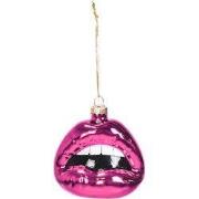 Ornament - Xmas hanger - Lip - Glass - Pink - 8,5x3,5x8,5cm