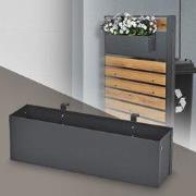 Bloembak voor balkon of terras 50x12x15 cm Antraciet staal ML-Design