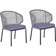 PALMI  - Tuinstoel set van 2 - Grijs - Aluminium