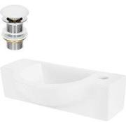 Wastafel incl. afvoerplug Wit zonder overloop 44,5x25,5x12 cm Wit kera...