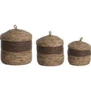 Light & Living - Mand KENMARE - Ø34x36cm - Bruin - Set van 3