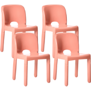 BETIM - Tuinstoel set van 4 - Koraalrood - Polypropyleen