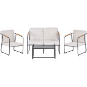 VEZZANA - Loungeset 4-zits - Lichtbeige - Staal