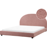 VAUCLUSE - Tweepersoonsbed - Pastelroze - 180 x 200 cm - Bouclé