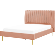 MARVILLE  - Tweepersoonsbed - Perzik - 140 x 200 cm - Fluweel