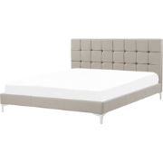 AMBERT  - Tweepersoonsbed - Taupe - 140 x 200 cm - Kunstleer