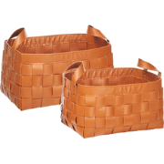 SIPPAR - Opbergmanden set van 2 - Goudbruin - Kunstleer