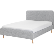 RENNES  - Tweepersoonsbed - Lichtgrijs - 180 x 200 cm - Polyester