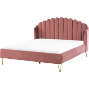 AMBILLOU - Tweepersoonsbed - Roze - 180 x 200 cm - Fluweel