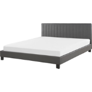POITIERS  - Tweepersoonsbed - Grijs - 160 x 200 cm - Kunstleer