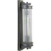 Wandlamp glazen buis metaal grijs