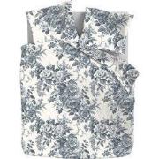 Katoenen Flanellen dekbedovertrekset Indigo Flowers - 200x220 + 2*60x7...