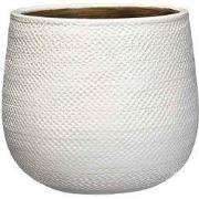 Mica Decorations gabriel ronde bloempot wit maat in cm: 19 x 21