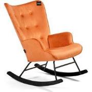 Aemely® Schommelstoel 'Steerne' - Koper Velvet, Zwart Hout