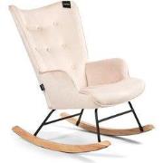 Aemely® Schommelstoel 'Steerne' - Beige Velvet, Blank Hout