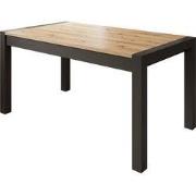 Meubella - Eetkamertafel Acapulco - Eiken - Zwart - 240 cm - Uitschuif...